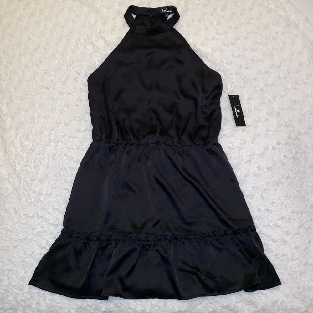 New Lulu’s black satin dress